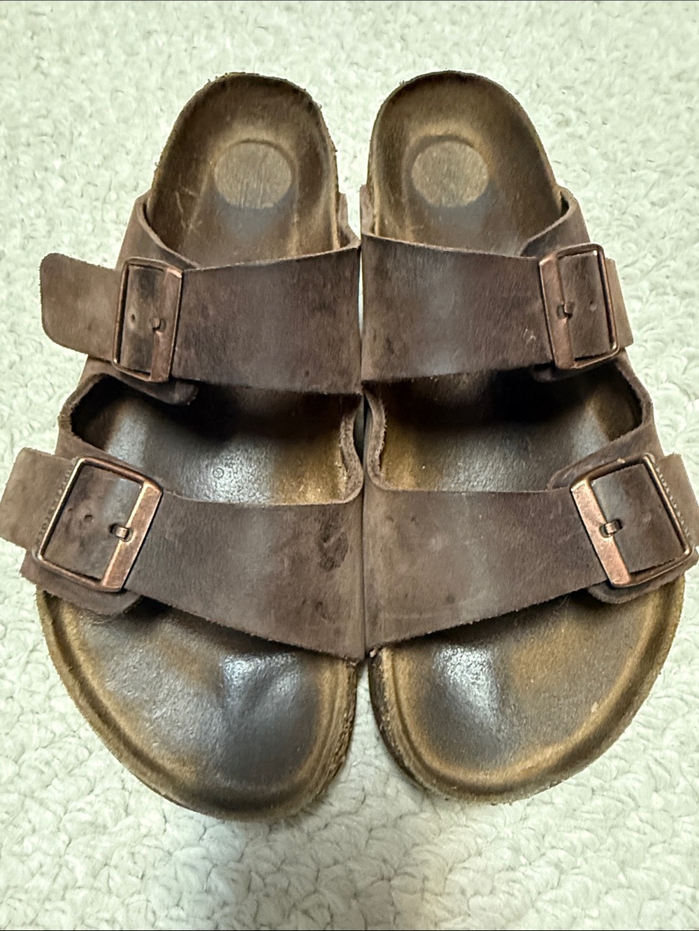 Birkenstock Brown Leather Double Buckle Sandals